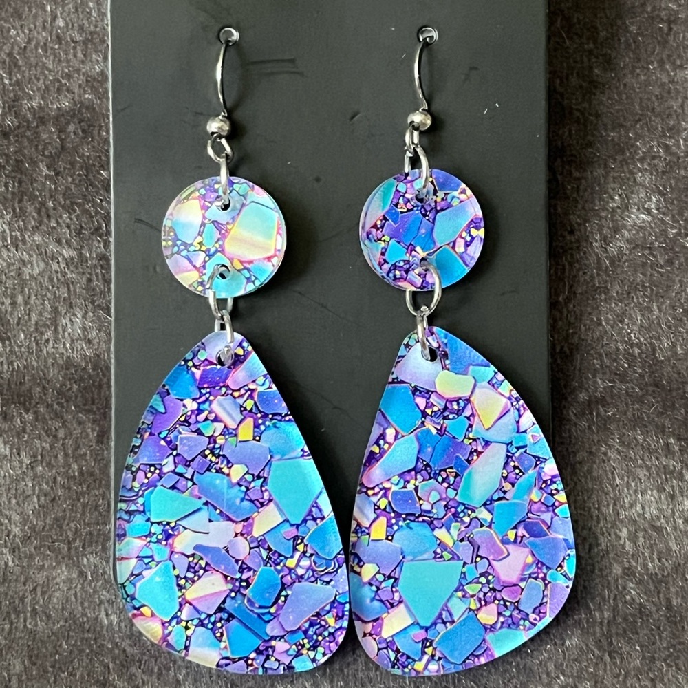 Colorful Mosaic Drop Earrings